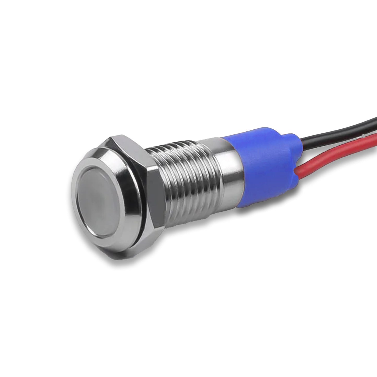 Panel Mount LED Indicator Light 8mm–22mm | Metal Body | 220V AC & 12V/24V DC | IP65 Waterproof Signal Lamp | Red, Green, Blue, White Colors