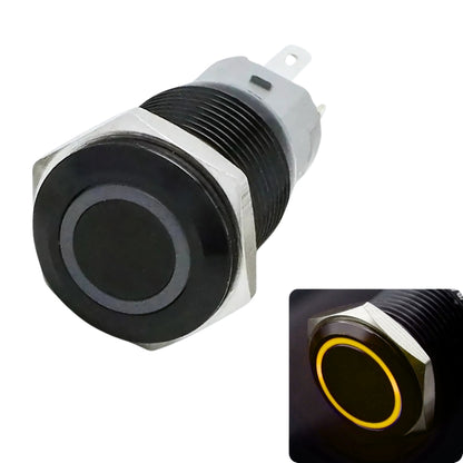 16mm pushbutton Black Body 5v-24v DC, Momentary, no nc, SPST